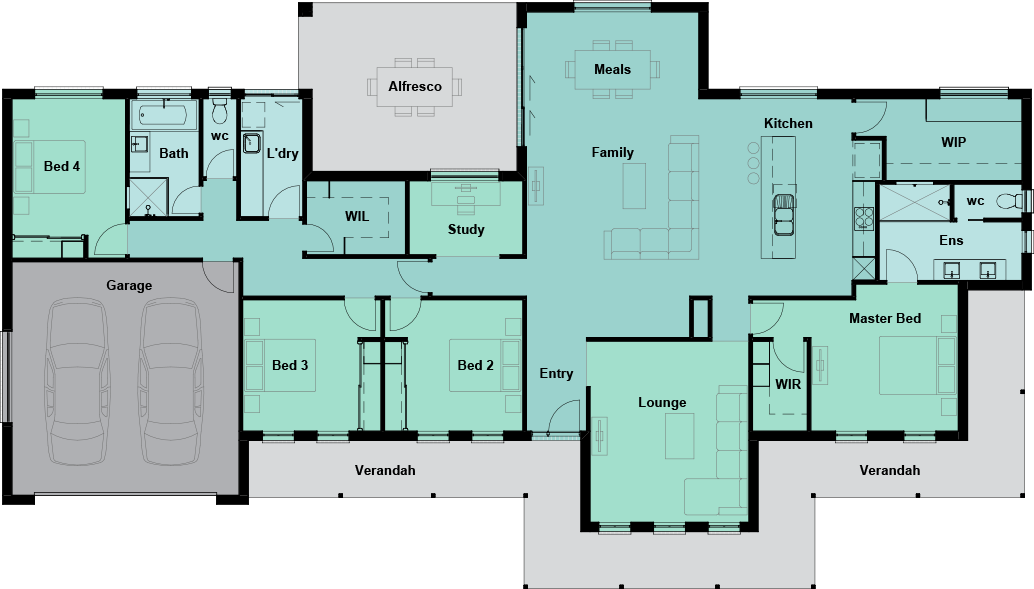 Barassi Floor Plan at Lewis Dickson Homes in northeast Victoria and southern New South Wales