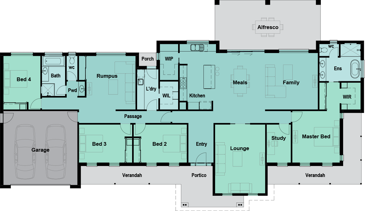 Ellington Floor Plan at Lewis Dickson Homes in northeast Victoria and southern New South Wales