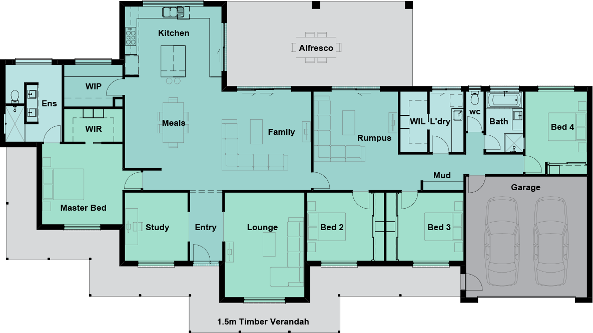 Hawkesbury Floor Plan at Lewis Dickson Homes in northeast Victoria and southern New South Wales