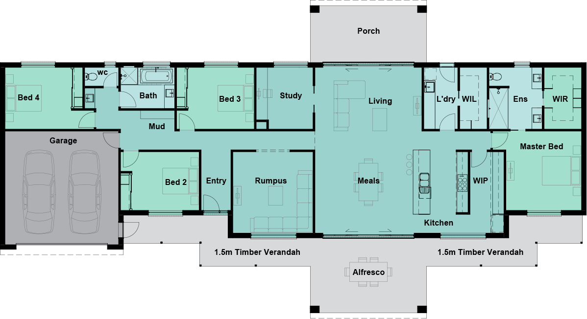 Hillcrest Floor Plan at Lewis Dickson Homes in northeast Victoria and southern New South Wales