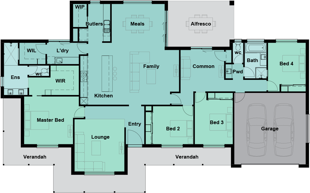 Macquarie Floor Plan at Lewis Dickson Homes in northeast Victoria and southern New South Wales